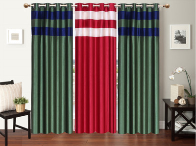

Furnishing Zone 213 cm (7 ft) Polyester Door Curtain (Pack Of 3)(Plain, Multicolor)