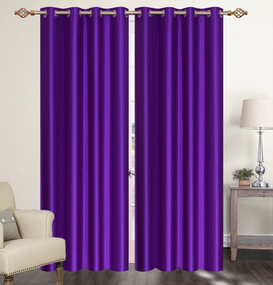 

Furnishing Zone 152 cm (5 ft) Polyester Window Curtain (Pack Of 2)(Plain, Purple)