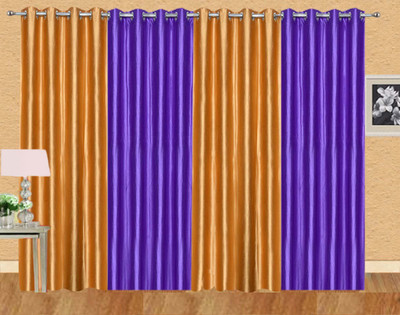 

Ville Style 214 cm (7 ft) Polyester Door Curtain (Pack Of 4)(Solid, Gold, Purple)