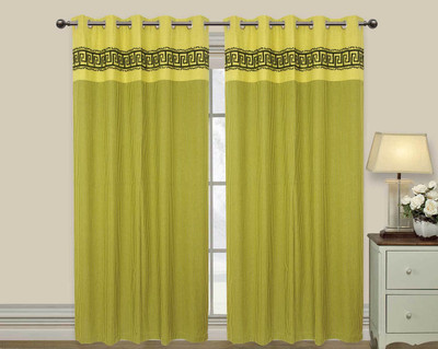 

Elan 210 cm (7 ft) Cotton Door Curtain Single Curtain(Plain, Green)