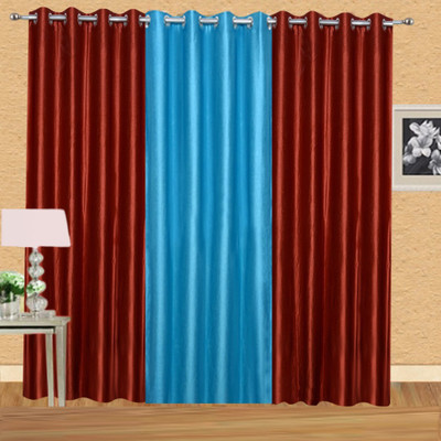

Excel Bazaar 275 cm (9 ft) Polyester Long Door Curtain (Pack Of 3)(Solid, Rust, Aqua)