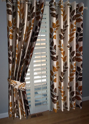 

PHome Decor 213 cm (7 ft) Polyester Door Curtain (Pack Of 2)(Floral, Multicolor)