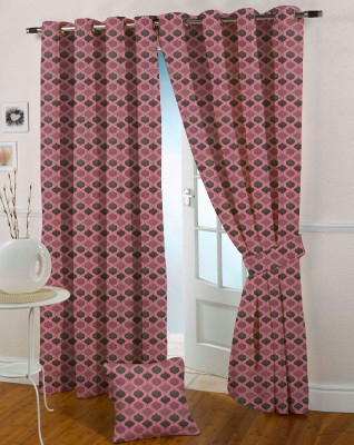 

Presto 150 cm (5 ft) Polyester Window Curtain Single Curtain(Geometric, Pink)
