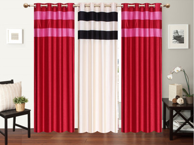 

Furnishing Zone 213 cm (7 ft) Polyester Door Curtain (Pack Of 3)(Plain, Multicolor)