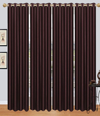 

Decor World 273 cm (9 ft) Polyester Long Door Curtain (Pack Of 4)(Plain, Brown)
