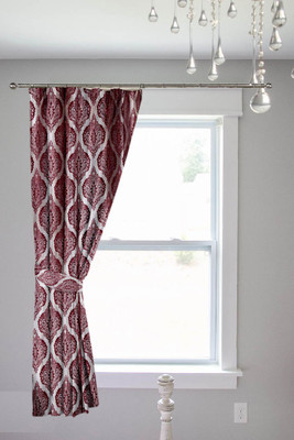 

Threadmix 152 cm (5 ft) Polyester Window Curtain Single Curtain(Motif, Red)