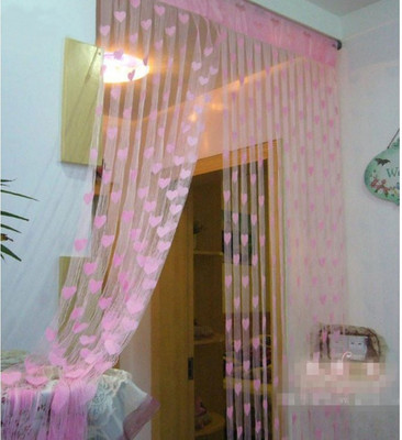 Handloom Hut 203 cm (7 ft) Door Polyester Curtain (Pack Of 2)(Baby Pink, Self Design)