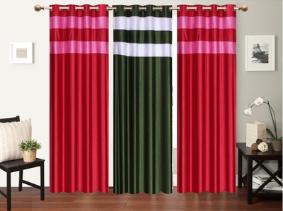 

Furnishing Zone 274 cm (9 ft) Polyester Long Door Curtain (Pack Of 3)(Plain, Multicolor)