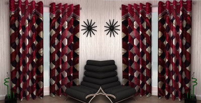

Abhi Decor 213 cm (7 ft) Polyester Door Curtain (Pack Of 4)(Printed, Maroon)