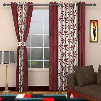 

DECORISTAA 213 cm (7 ft) Polyester Door Curtain (Pack Of 2)(Floral, Multicolor)