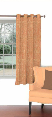 Skipper 153 cm (5 ft) Blends Window Curtain Single Curtain(Motif, Rust)