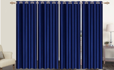 

Furnishing Zone 213 cm (7 ft) Polyester Door Curtain (Pack Of 4)(Plain, Blue)