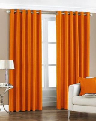 

Super India 274 cm (9 ft) Polyester Long Door Curtain (Pack Of 2)(Plain, Orange)