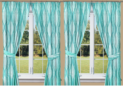 

Threadmix 152 cm (5 ft) Polycotton Window Curtain (Pack Of 4)(Abstract, Blue)