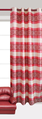 

India Furnish 213 cm (7 ft) Polyester Door Curtain Single Curtain(Floral, Pink)