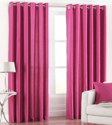 

Abhi Decor 213 cm (7 ft) Polyester Door Curtain (Pack Of 2)(Plain, Pink)