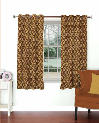 

Skipper 153 cm (5 ft) Polyester Window Curtain Single Curtain(Floral, Brown)