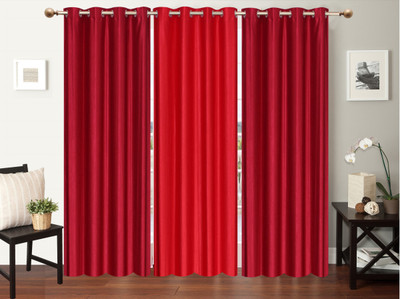 

Furnishing Zone 152 cm (5 ft) Polyester Window Curtain (Pack Of 3)(Plain, Maroon, Peach)