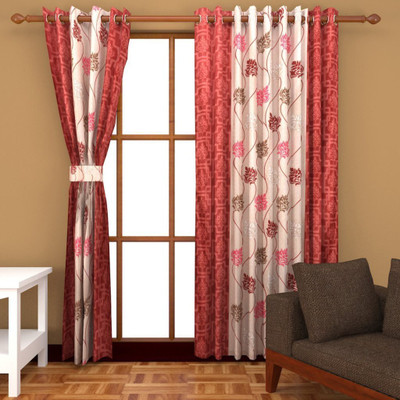 

PHome Decor 274 cm (9 ft) Polyester Long Door Curtain (Pack Of 2)(Floral, Multicolor)
