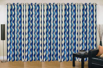 

Stella Creations 214 cm (7 ft) Polyester Door Curtain (Pack Of 5)(Printed, Blue)
