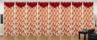 

Ville Style 214 cm (7 ft) Polyester Door Curtain (Pack Of 8)(Abstract, Maroon)