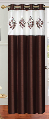 

Abhi Decor 213 cm (7 ft) Silk Door Curtain Single Curtain(Embroidered, Brown)
