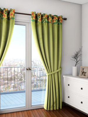 

Swayam 228.6 cm (8 ft) Polyester Door Curtain Single Curtain(Floral, Green, Yellow, Orange), Green;orange;yellow
