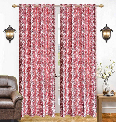 

The Intellect Bazaar 213 cm (7 ft) Polyester Door Curtain (Pack Of 2)(Printed, Pink)
