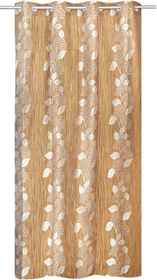 

BE 155 cm (5 ft) Polyester Window Curtain Single Curtain(Floral, Brown)