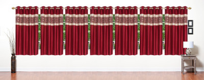 

Stella Creations 154 cm (5 ft) Polyester Window Curtain (Pack Of 7)(Printed, Maroon)