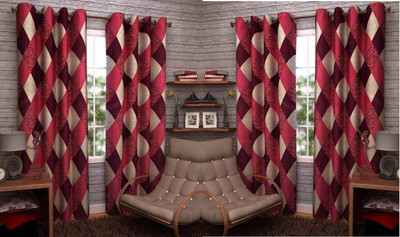 

Abhi Decor 213 cm (7 ft) Polyester Door Curtain (Pack Of 4)(Printed, Maroon)
