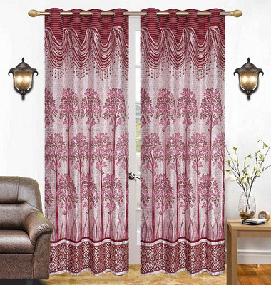

The Intellect Bazaar 274 cm (9 ft) Jacquard Long Door Curtain (Pack Of 2)(Floral, Pink)
