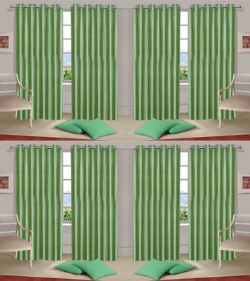 

Handloom Hut 213 cm (7 ft) Polyester Door Curtain (Pack Of 8)(Solid, Green)