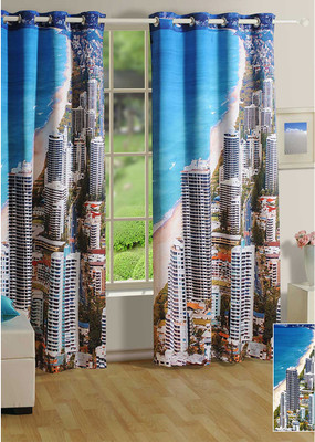 

Swayam 225 cm (7 ft) Polyester Door Curtain Single Curtain(Printed, Blue)