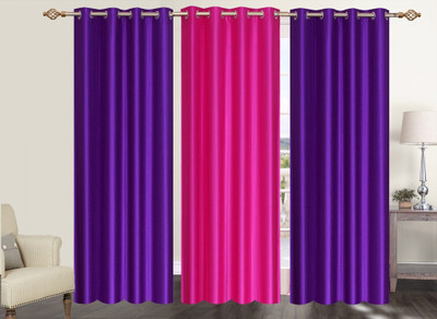 

Furnishing Zone 213 cm (7 ft) Polyester Door Curtain (Pack Of 3)(Plain, Purple, Pink), Pink;purple