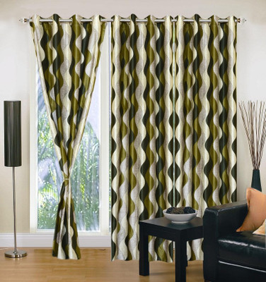 

Excel Bazaar 214 cm (7 ft) Polyester Door Curtain (Pack Of 3)(Abstract, Green)