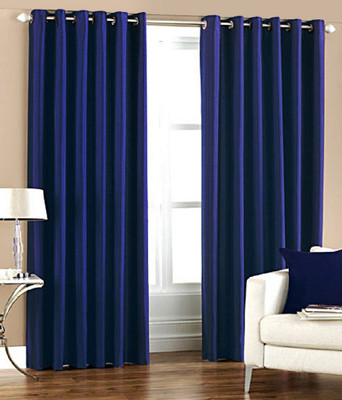 

Italian Fab 152 cm (5 ft) Polyester Window Curtain (Pack Of 4)(Floral, Navy Blue)