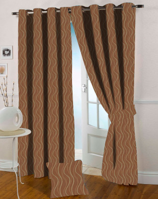 

Presto 210 cm (7 ft) Polycotton Door Curtain Single Curtain(Floral, Gold)
