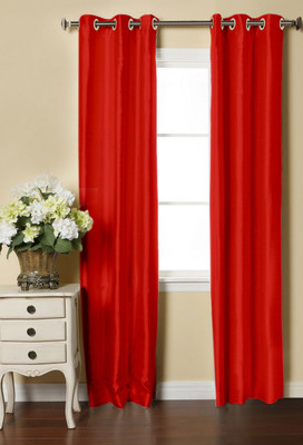 

Lushomes 230 cm (8 ft) Polyester Door Curtain (Pack Of 2)(Solid, Red)