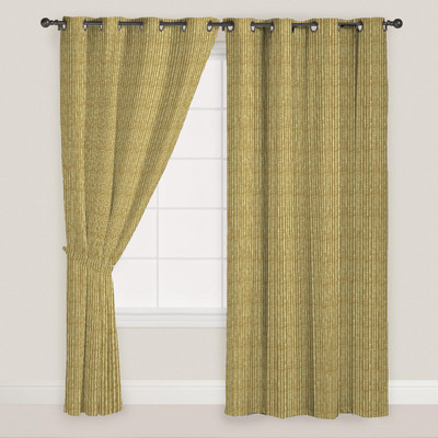 

FurnishingLand 152 cm (5 ft) Polycotton Window Curtain (Pack Of 2)(Floral, Gold)