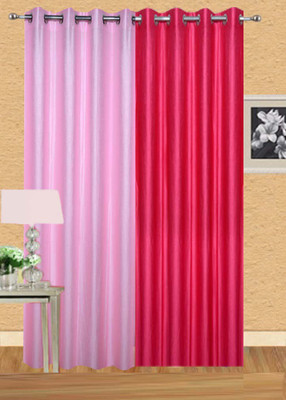 

Ville Style 214 cm (7 ft) Polyester Door Curtain (Pack Of 2)(Solid, Pink)