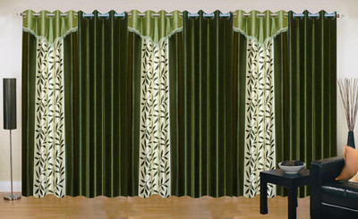

Stella Creations 214 cm (7 ft) Polyester Door Curtain (Pack Of 6)(Printed, Green)