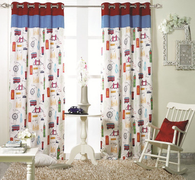 

KC HOME 213 cm (7 ft) Polyester Door Curtain Single Curtain(Printed, Multicolor)