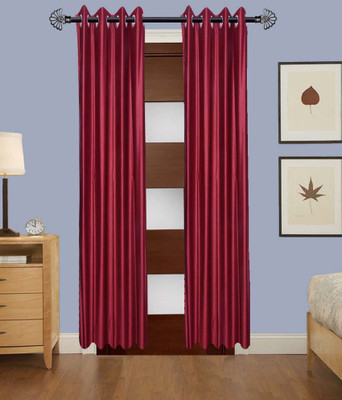 

Alagh Fashions 212 cm (7 ft) Polyester Door Curtain (Pack Of 2)(Plain, Maroon)