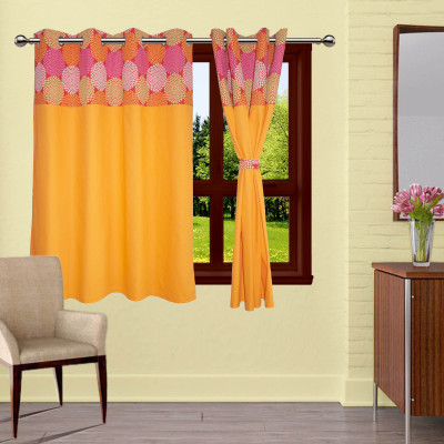 

Lushomes 152.4 cm (5 ft) Cotton Window Curtain Single Curtain(Printed, Red)
