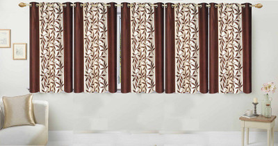 

Ville Style 153 cm (5 ft) Polyester Window Curtain (Pack Of 5)(Floral, Brown)