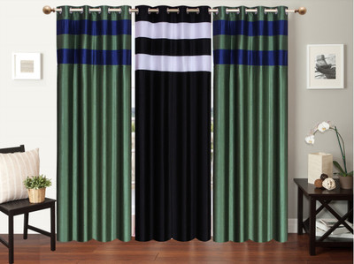 

Furnishing Zone 274 cm (9 ft) Polyester Long Door Curtain (Pack Of 3)(Plain, Multicolor)