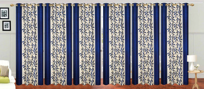 

Ville Style 214 cm (7 ft) Polyester Door Curtain (Pack Of 6)(Floral, Blue)
