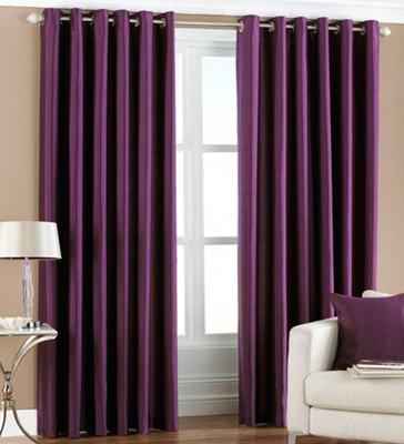

Homedecorhd 210 cm (7 ft) Polyester Door Curtain (Pack Of 2)(Solid, Purple)