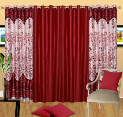 

Countingbeds 213 cm (7 ft) Polyester Door Curtain (Pack Of 4)(Printed, Maroon)